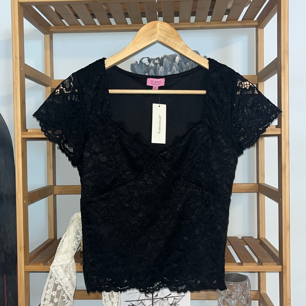 Black lace top